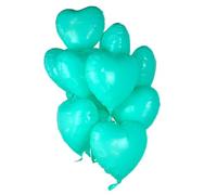 Lot de 4 ballons gonflables « Cœur turquoise » en forme de cœur (43 cm) / ballons à l'hélium / mariage / anniversaire / fiançailles