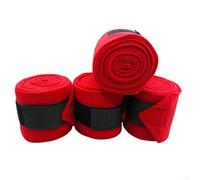 Lot de 4 bandages cohésifs auto-adhésifs pour les performances de spectacle d'équitation, protection en polaire douce pour tendons, 3 x 10,9 cm (rouge)