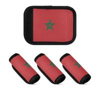 Lot de 4 bandages extensibles pour poignée de bagage - Drapeau du Maroc