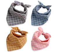 Lot de 4 bandanas pour chiens de petite, moyenne et grande taille, bandana d'été pour chien, chat, chien, foulard triangulaire, réglable et lavable, accessoires de décoration pour chiens, chats