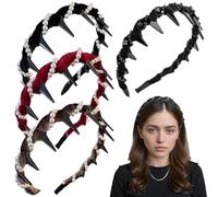 Lot de 4 bandeaux à cheveux vintage en perles artificielles élégants et antidérapants pour femmes