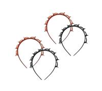 Lot de 4 bandeaux à clipser, serre-tête à double frange, outil de tressage denté, pince professionnelle pour le coiffage et le confort pour femmes et filles