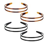 Lot de 4 bandeaux à dents à double rangée de peignes à dents antidérapants en plastique dur - Serre-tête simple et décoratif - Pour décorations de rencontres quotidiennes