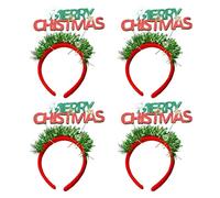 Lot De 4 Bandeaux Avec Lettres Sur Le Thème Noël Cerceau Scintillant Pour Femmes Et Filles Bandeaux Élégants Décorations Cheveux À Breloques