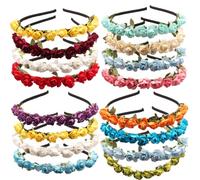 Lot de 4 bandeaux de fleurs pour femme - Couronne de fleurs - Couronne de fleurs - Couronne de fleurs - Couronne de fleurs - Bijou de tête pour mariage, plage, fête
