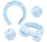 Lot de 4 bandeaux de soins de la peau en éponge violet dégradé pour lavage du visage, bandeau spa pour femme, yoga, maquillage, douche, cadeaux de fête, cadeaux de Noël