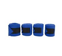 Lot de 4 bandeaux en polaire auto-adhésifs pour pattes de cheval, support de compression sur deux côtés pour l'entraînement et l'exercice, bandeaux de pattes en flanelle douce et transpir (bleu)