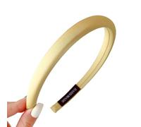 Lot de 4 bandeaux en satin pour femme - En éponge douce - Bandeau rembourré - En tissu - Sans dents - Pour le lavage, le maquillage, la douche, les soins de la peau - Jaune