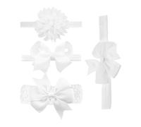 Lot de 4 bandeaux enfants noeuds arondes, élastiques bébé, fleurs, baptême occasions