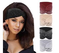 Lot de 4 bandeaux larges pour cheveux pour femmes, bandeaux élastiques pour femmes, accessoires de yoga, course à pied, randonnée et cyclisme