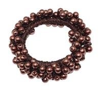 Lot de 4 bandeaux tressés en perles pour femme - Élastiques - Corde à cheveux - Serre-tête - Serre-tête - Bandeau pour queue de cheval - Café