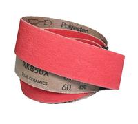 Lot de 4 bandes abrasives en céramique rigides de 2 x 72 po, coupe rapide pour acier au carbone, série 400, acier inoxydable, P40, 1 829 x 50 mm