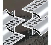 Lot de 4 bandes anti-refoulement incurvées en alliage d'aluminium pour une gestion efficace de l'eau de pluie (4 pièces de 70 cm x 30 mm)