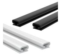 Lot de 4 bandes de boudin de porte en caoutchouc - 12 m - Joint de porte d'entrée - Bandes d'étanchéité en caoutchouc - Joint d'étanchéité en PVC autocollant et insonorisant (BK+WT)