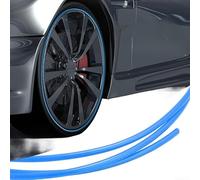 Lot de 4 bandes de protection de jante double couche avec matériau PVC résistant à l'oxydation pour une sécurité efficace du moyeu de roue (bleu)