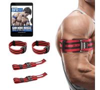 Lot de 4 bandes de restriction de flux sanguin pour les bras, les jambes, les fesses, l'occlusion des muscles sans soulever de poids lourd, sangles élastiques à dégagement rapide, rouge