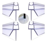 Lot de 4 bandes d'étanchéité transparentes de 30 cm de long pour porte en verre de 4 à 6 mm, joint de bas de porte de douche en PVC durable