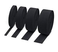 Lot de 4 bandes élastiques - 10 mm - 20 mm - 30 mm - 40 mm de large, Pour pantalon, Bricolage, Couture, 5M Noir