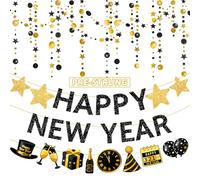 Lot de 4 bannières pré-cordées Happy New Year