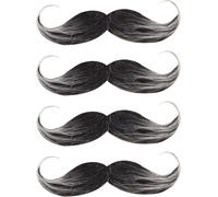 Lot De 4 Barbes Artificielles, Moustache Noire, Fausse Barbe À Coller, Fausse Barbe Pour Homme, Barbe Rétro Des Années 80, Adaptée Pour Le Cosplay, Le Maquillage[Z2093]