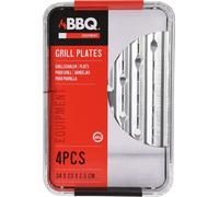 Lot de 4 Barquettes en Aluminium pour Barbecue - 34 x 23 x 2,5 cm