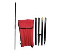 Lot de 4 barres d'antenne GPS en carbone 2,00 m - Pliable, super légère, avec libellule et filetage 5/8", tige de mesure en carbone, tige GNSS