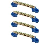 Lot de 4 barres de bus de terre M4, 12 positions, barres de mise à la terre en laiton, bornier d'alimentation de barre omnibus commune, bornes à vis M4 pour voiture, bateau, caravane