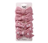 Lot de 4 barrettes à cheveux avec nœuds pour bébé fille - Pinces à cheveux avec pinces crocodiles - Accessoires de cheveux pour filles et enfants