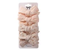 Lot de 4 barrettes à cheveux avec nœuds pour bébé fille - Pinces à cheveux avec pinces crocodiles - Accessoires de cheveux pour filles et enfants