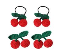 Lot de 4 barrettes à cheveux en forme de cerises faites à la main pour filles et adolescentes
