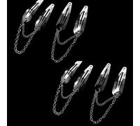 Lot de 4 barrettes à cheveux en métal argenté avec pendentif en forme de cœur - Accessoires de coiffure pour filles