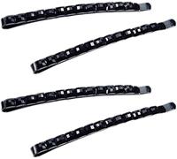 Lot de 4 barrettes à cheveux en strass noirs - Épingles à cheveux brillantes - Décoration de cheveux scintillante pour femme - Pince à cheveux en métal