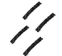 Lot de 4 barrettes à cheveux noires faites à la main avec strass pour femmes et filles