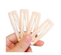 Lot de 4 barrettes à cheveux rectangulaires givrées pour femme - Pour organiser des épingles à cheveux cassées - Pinces à cheveux tendance - Accessoires de coiffure - Beige