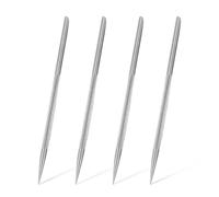 Lot de 4 bâtonnets à cuticules en acier inoxydable - Repousse-cuticules ronds portables - Pour enlever les peaux mortes - Convient pour les ongles des doigts, des orteils et du soin des ongles