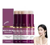 Lot de 4 bâtonnets de baume multi-volume au calcium anti-âge et raffermissant coréen - Soin hydratant et raffermissant pour la peau - Bâtonnets de collagène pour le visage, les yeux, le cou