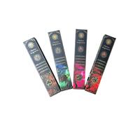 Lot de 4 bâtonnets d'encens Assortis, chacun Contenant 3 arômes de Pierres précieuses : œil de Tigre, Aventurine, améthyste, Labradorite, Lapilli ou cornaline. 20 g chacun. Énergie et aromathérapie.