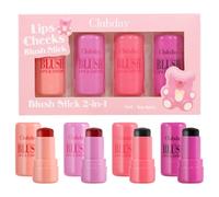 Lot de 4 bâtons de blush en gelée, 4 couleurs, blush hydratant et estompable pour joues, yeux, lèvres