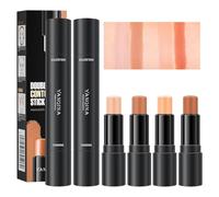Lot de 4 bâtons de contour pour le visage - Pour débutants, non gras, imperméables, longue durée - Effet hydratant mat - Avec 2 pompons pour les pouces