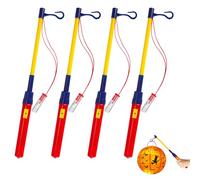 Lot de 4 Bâtons de Lanterne, Lanternes Électroniques Halloween, Bâtons de Lanterne LED, Bâton à Lanternes Électronique LED, pour Saint-Martin, Halloween, Fêtes, Mascarade, Noël