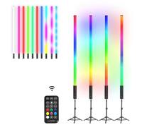 Lot de 4 bâtons Lumineux LED 85 cm avec trépied Extensible,pour Photographie Portable, Batterie intégrée de 5000 mAh, Lampe Photo RVB avec télécommande pour Photographie, Youtube, Jeu en Streaming