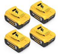 Lot de 4 Batteries de Rechange DCB184 18V 5,0Ah DCB182 DCB180 DCB184 DCB200 DCB182 DCB181 DCB201 pour DeWalt Batterie 18V Goodexo