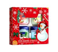 Lot de 4 baumes à lèvres hydratants pour les mains de Noël, pour lèvres très sèches, petits objets pour calendrier de l'avent, cadeau pour femme (4 rouges à lèvres)