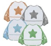Lot de 4 bavoirs pour bébé imperméables - Manches longues - Monsieur Bébé Multicolore G