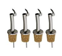Lot de 4 becs verseurs de bouteille d'huile d'olive et de vinaigre en acier inoxydable avec bouchon rabattable à charnière, bouchon de bouteille de vin incurvé pour bars, clubs, usage domestique