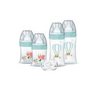 Lot de 4 biberons naissance Tétine plate Anti-Colique (2x150mL et 2x270mL), + une sucette naissance