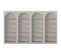 Lot de 4 bibliothèques avec 6 niches - Beige - CYMORA