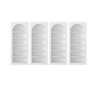 Vente-unique - Lot de 4 bibliothéques avec 6 niches - Blanc - CYMORA
