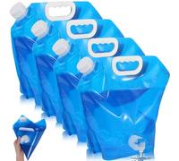 Lot de 4 bidons d'eau pliables de 10 l avec robinet, pour le camping, la randonnée et le stockage de l'eau à la maison