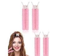 Lot de 4 bigoudis roses avec pince, pince à volume portable, pinces volumisantes pour racines de cheveux, bigoudis à frange pour cheveux, accessoires de coiffage, racines de cheveux auto-agrippantes,